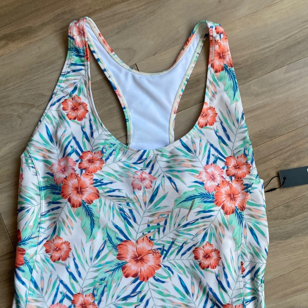 Nicole Miller One piece racerback Swimsuit Bellini blossom floral printed 2X - Picture 5 of 14